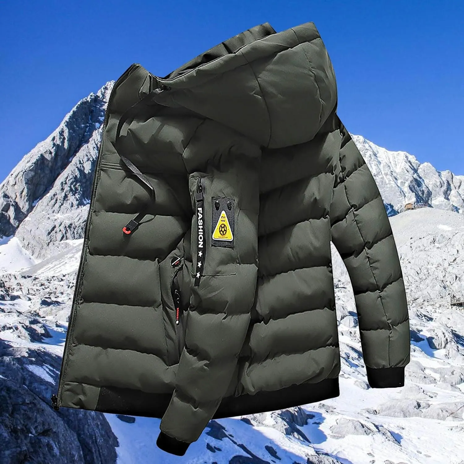 Mens Quilted Jacket, Thin Full Zip Long Sleeve Quilted Jackets Fleece Lined Denim Jackets Padded Winter Coats and Jackets