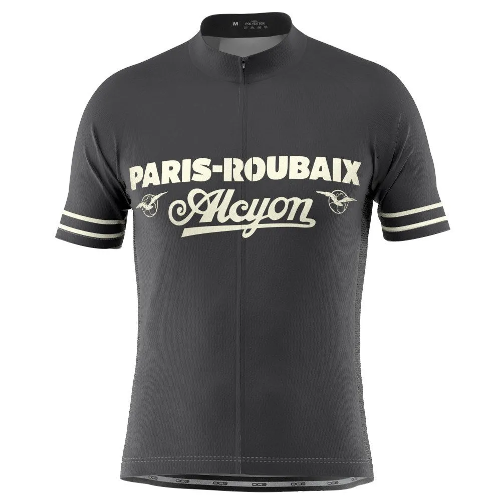 Men's Retro Paris-Roubaix Alcyon Classic Short Sleeve Cycling Jersey