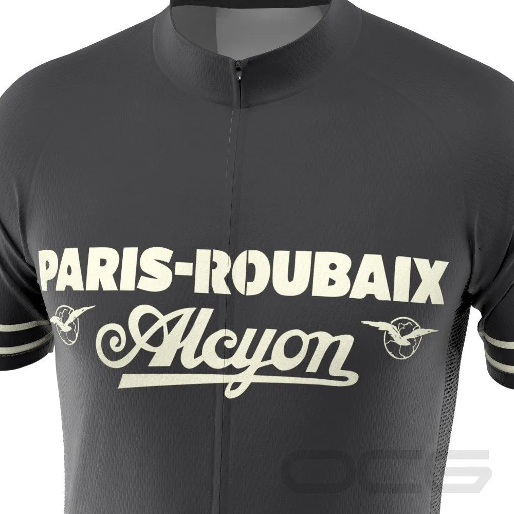 Men's Retro Paris-Roubaix Alcyon Classic Short Sleeve Cycling Jersey