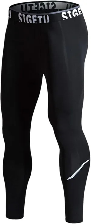 Mens Running Pants Elastic Waist Stretchy Slim Workout Yoga Leggings Sports Athletic Compression Pants Breathable