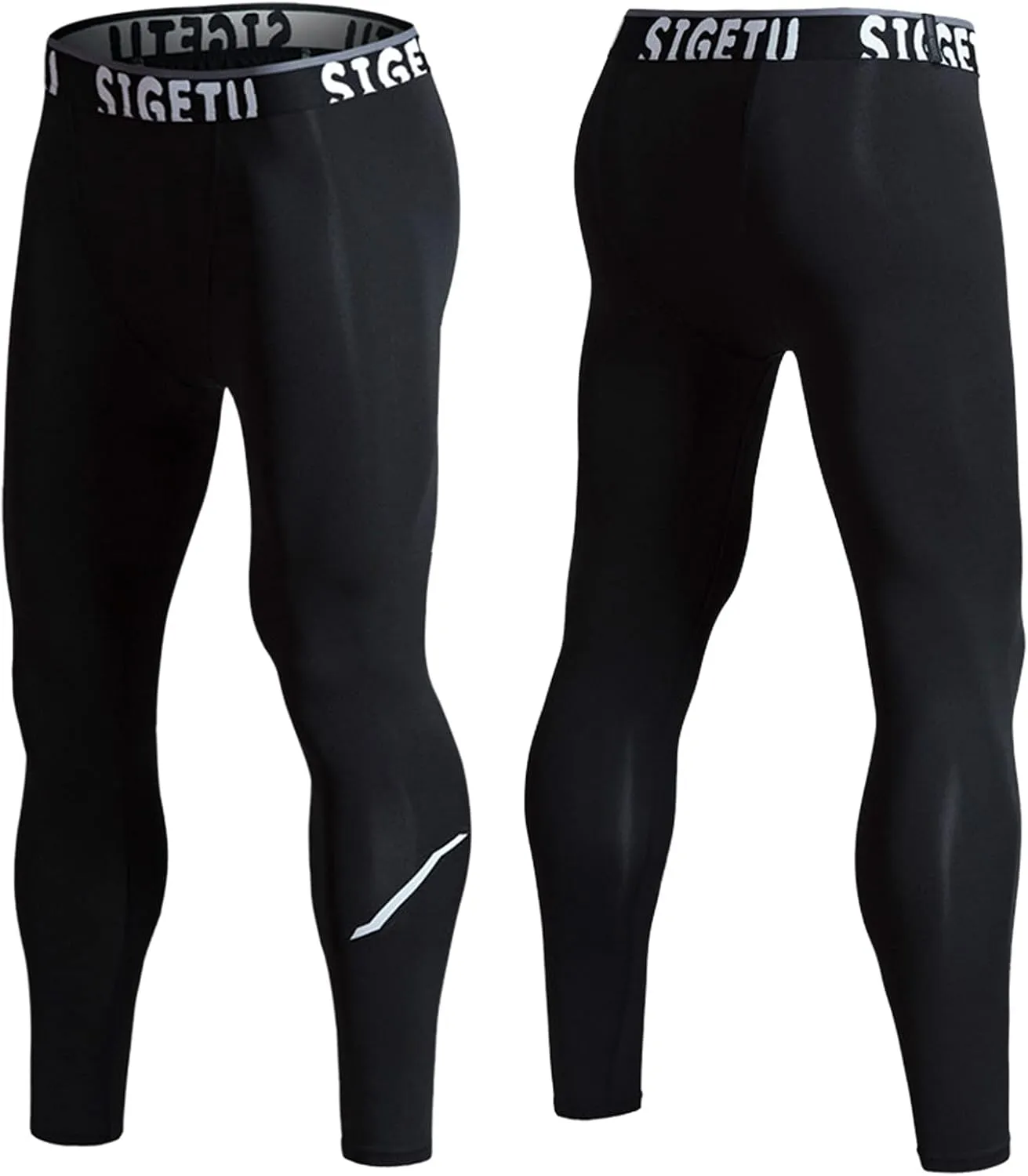 Mens Running Pants Elastic Waist Stretchy Slim Workout Yoga Leggings Sports Athletic Compression Pants Breathable