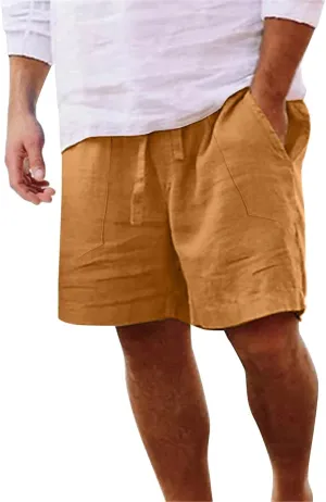 Men's Shorts Casual Men's Sports Shorts Beach Shorts Casual Cotton Linen Shorts Chino Shorts Men Khaki Men Black