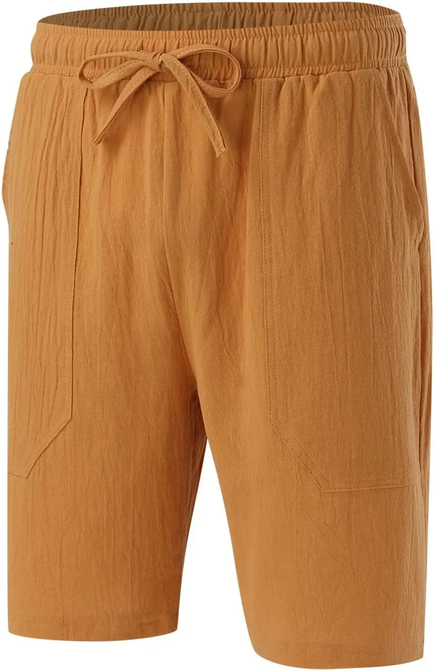 Men's Shorts Casual Men's Sports Shorts Beach Shorts Casual Cotton Linen Shorts Chino Shorts Men Khaki Men Black