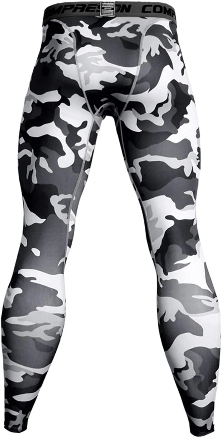 Men's Sports Compression Pants Tights Baselayer Workout Cool Dry Long Running Leggings Breathable Sports Tights Pants