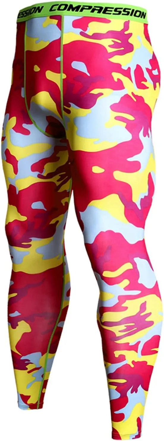 Men's Sports Compression Pants Tights Baselayer Workout Cool Dry Long Running Leggings Breathable Sports Tights Pants