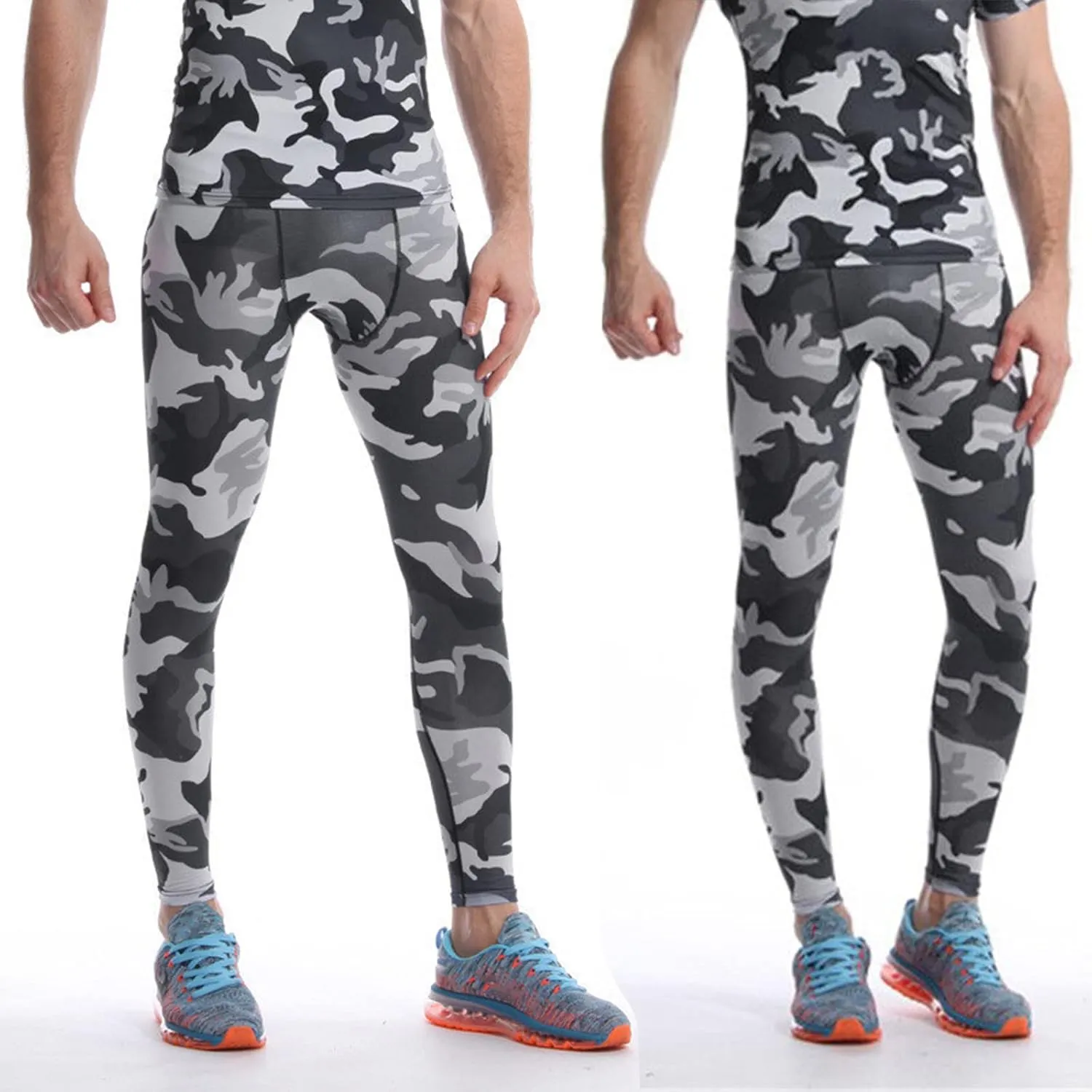 Men's Sports Compression Pants Tights Baselayer Workout Cool Dry Long Running Leggings Breathable Sports Tights Pants
