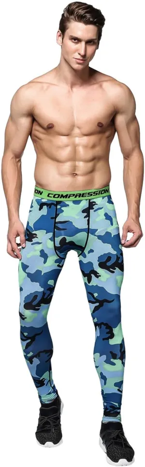 Men's Sports Compression Pants Tights Baselayer Workout Cool Dry Long Running Leggings Breathable Sports Tights Pants
