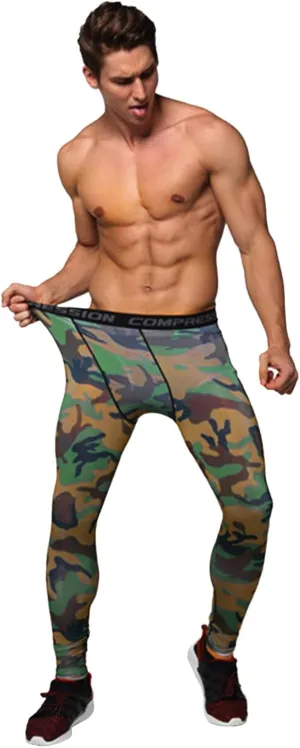 Men's Sports Compression Pants Tights Baselayer Workout Cool Dry Long Running Leggings Breathable Sports Tights Pants