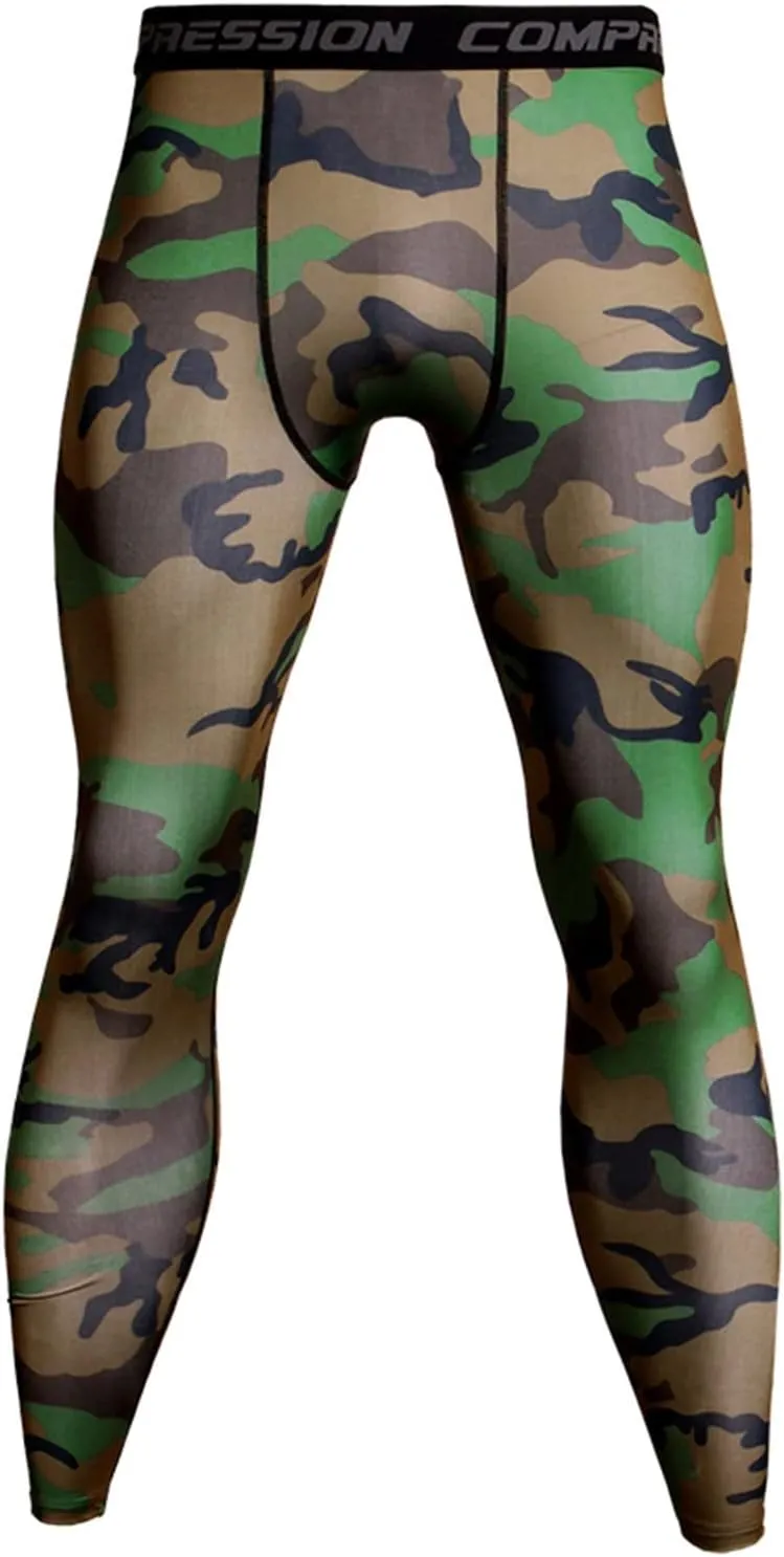 Men's Sports Compression Pants Tights Baselayer Workout Cool Dry Long Running Leggings Breathable Sports Tights Pants