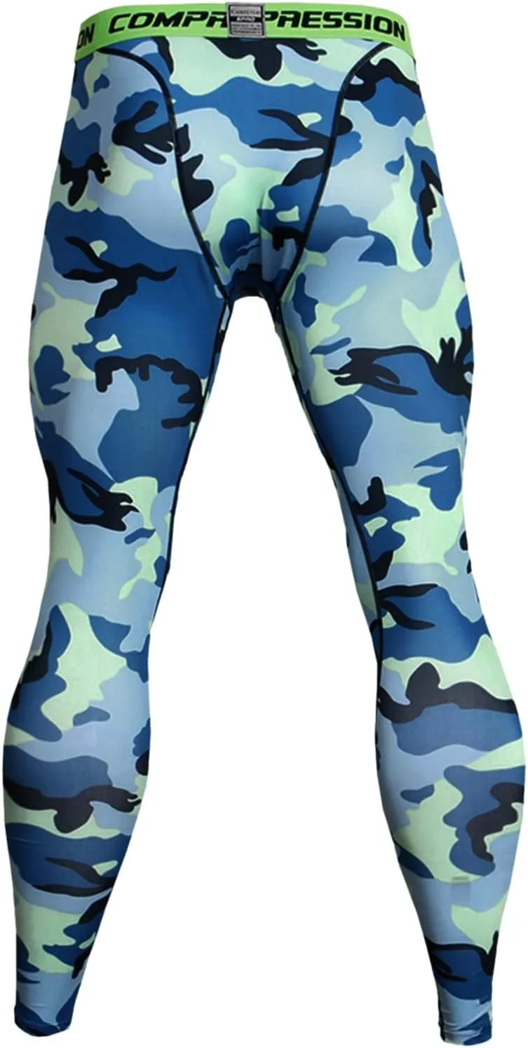 Men's Sports Compression Pants Tights Baselayer Workout Cool Dry Long Running Leggings Breathable Sports Tights Pants