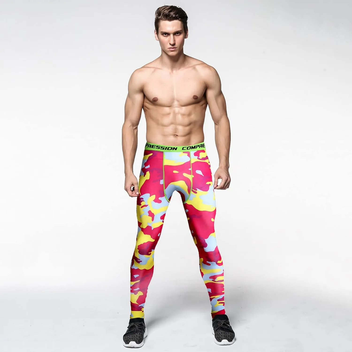 Men's Sports Compression Pants Tights Baselayer Workout Cool Dry Long Running Leggings Breathable Sports Tights Pants