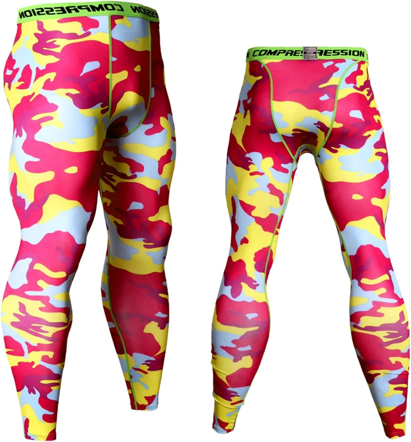 Men's Sports Compression Pants Tights Baselayer Workout Cool Dry Long Running Leggings Breathable Sports Tights Pants