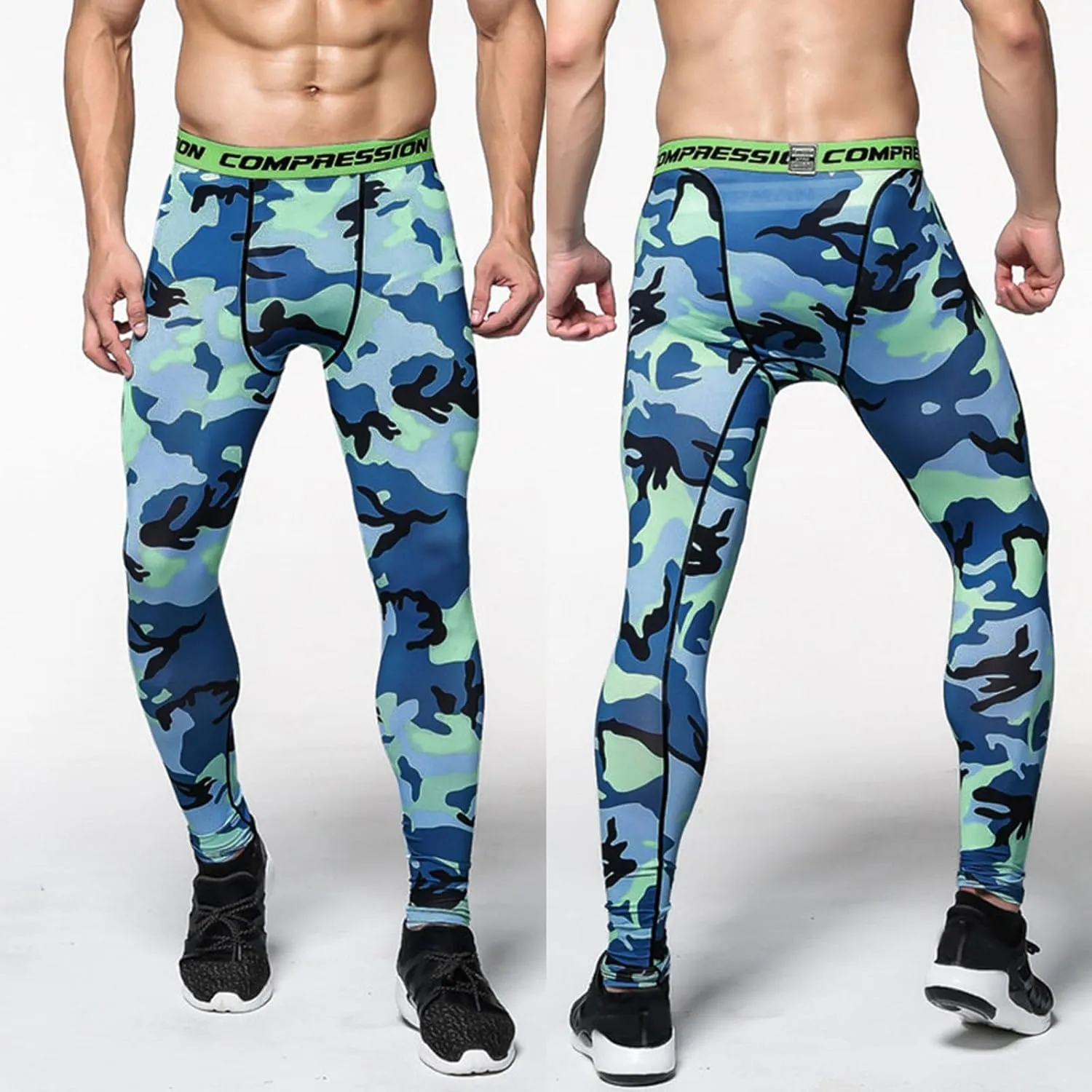 Men's Sports Compression Pants Tights Baselayer Workout Cool Dry Long Running Leggings Breathable Sports Tights Pants