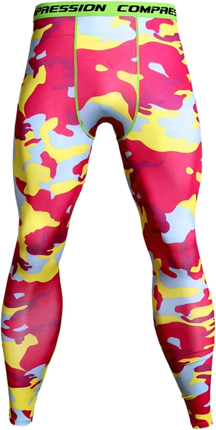 Men's Sports Compression Pants Tights Baselayer Workout Cool Dry Long Running Leggings Breathable Sports Tights Pants