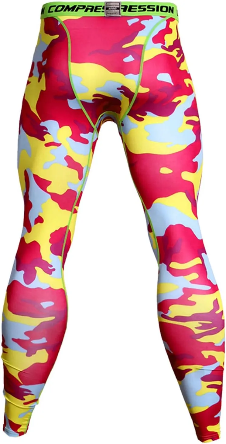Men's Sports Compression Pants Tights Baselayer Workout Cool Dry Long Running Leggings Breathable Sports Tights Pants