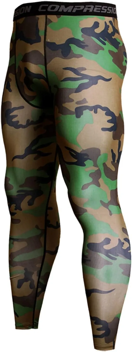 Men's Sports Compression Pants Tights Baselayer Workout Cool Dry Long Running Leggings Breathable Sports Tights Pants