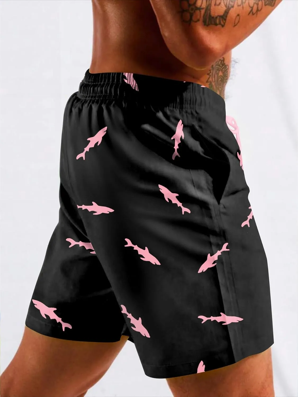 Men's Swim Trunk with Compression Liner Quick Dry Board Shorts