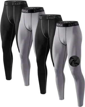 Men’s Thermal Compression Fleece Lined Pants Athletic Leggings Baselayer Cold Weather Workout Sports Running Tights