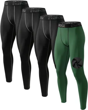 Men’s Thermal Compression Fleece Lined Pants Athletic Leggings Baselayer Cold Weather Workout Sports Running Tights