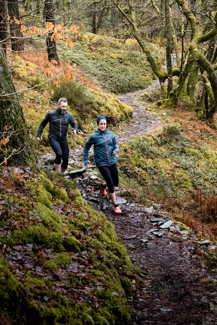 MEN'S TRAIL RUNNING LONG-SLEEVED WINDPROOF JACKET- GRAPH GREY/BLACK