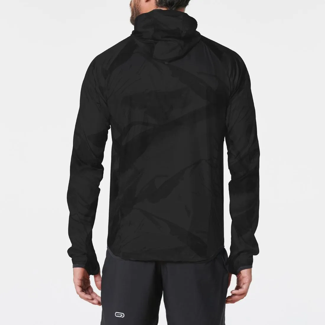 MEN'S TRAIL RUNNING LONG-SLEEVED WINDPROOF JACKET- GRAPH GREY/BLACK