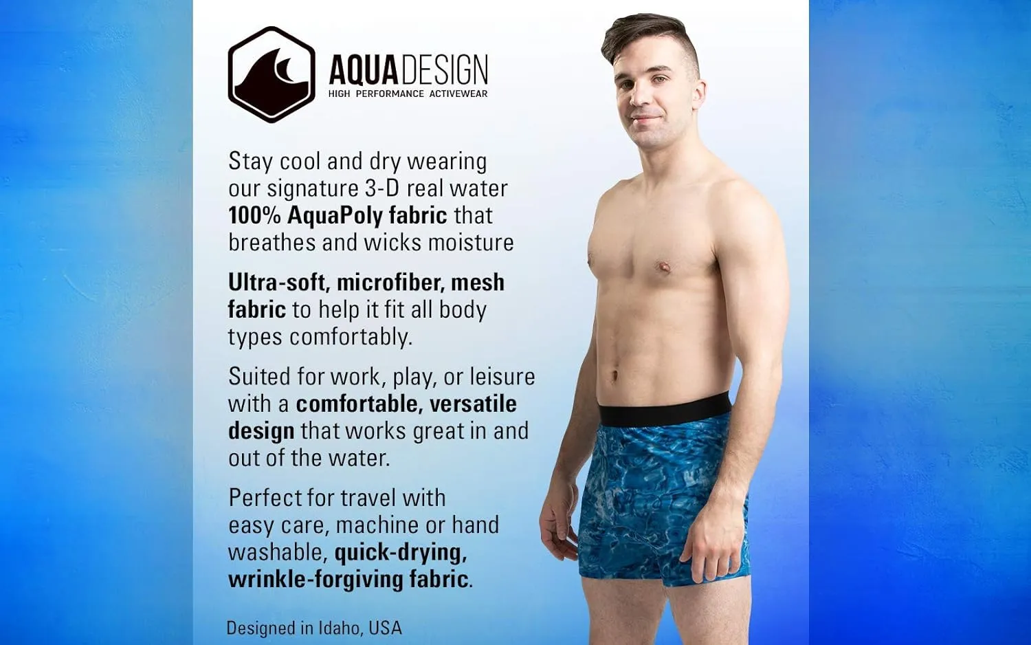 Mens Underwear Boxer Briefs Breathable Quick Dry Travel Shorts