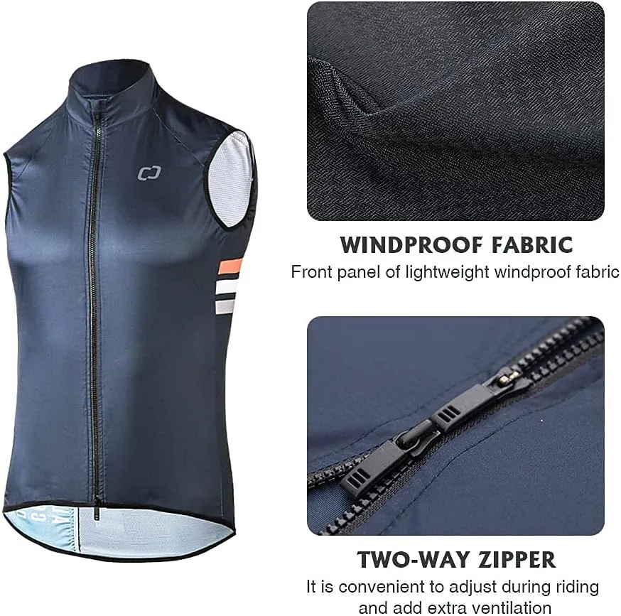 Men's Windbreaker Vest Windproof Sleeveless Jacket Visibility Safety Gilet Super-Light Coat Active