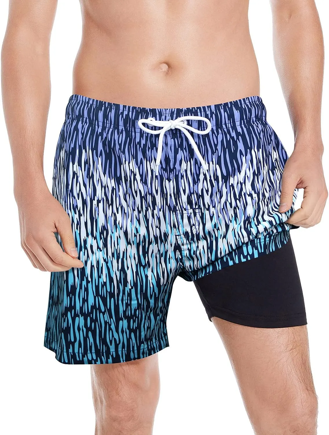 MILANKERR 5.5" Mens Swim Trunks with Compression Liner Quick Dry