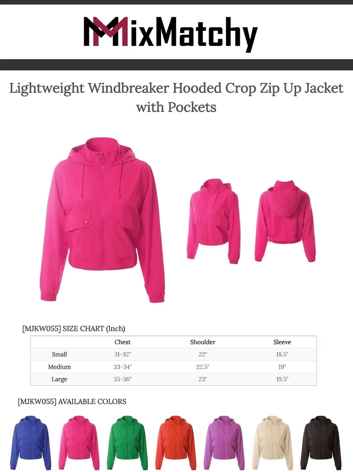 MixMatchy Women's Lightweight Y2K Cropped Jackets Yoga Quick Dry Windbreaker Zipper Jackets Workout Running Hoodie Jackets