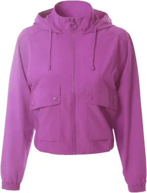 MixMatchy Women's Lightweight Y2K Cropped Jackets Yoga Quick Dry Windbreaker Zipper Jackets Workout Running Hoodie Jackets