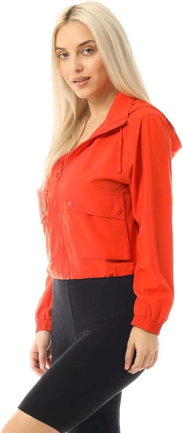 MixMatchy Women's Lightweight Y2K Cropped Jackets Yoga Quick Dry Windbreaker Zipper Jackets Workout Running Hoodie Jackets
