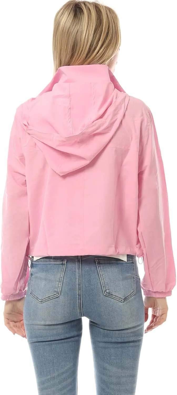 MixMatchy Women's Lightweight Y2K Cropped Jackets Yoga Quick Dry Windbreaker Zipper Jackets Workout Running Hoodie Jackets