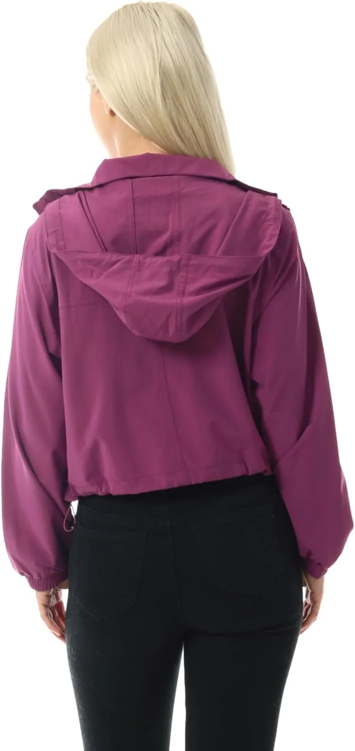 MixMatchy Women's Lightweight Y2K Cropped Jackets Yoga Quick Dry Windbreaker Zipper Jackets Workout Running Hoodie Jackets
