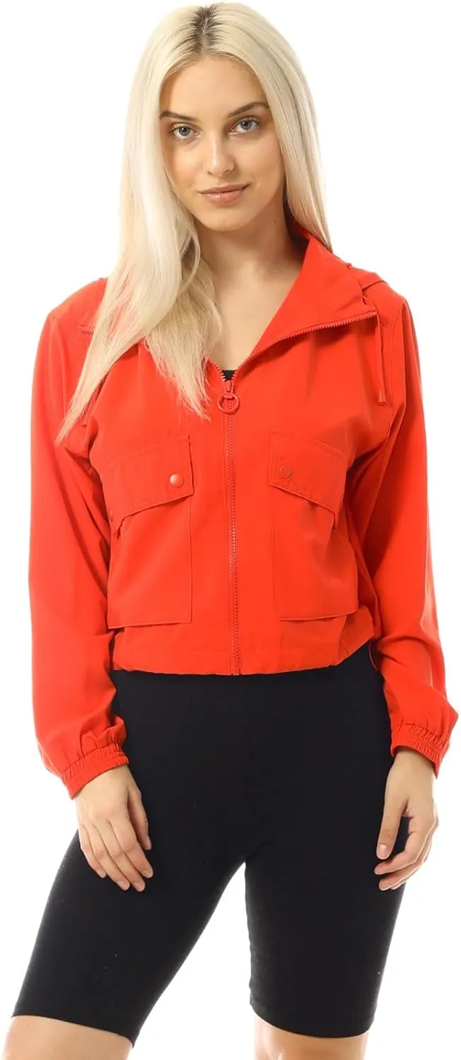 MixMatchy Women's Lightweight Y2K Cropped Jackets Yoga Quick Dry Windbreaker Zipper Jackets Workout Running Hoodie Jackets