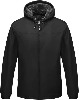 Mmoneyake Men's Waterproof Rain Jacket Tactical Jacket Winter Snow Ski Jacket Water Resistant Softshell Fleece Lined Coats