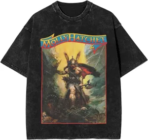 Molly Music Hatchet Band Vintage Oversized T Shirt Cotton Summer Round Neckline Short Sleeves Tshirt Unisex