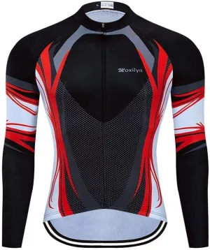 MOXILYN Men Long Sleeve Cycling Jerseys Polyester Bike Clothing Outdoor Cycling Jacket