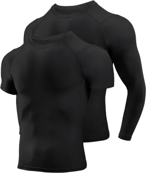 Niksa Men's Compression Shirts, Short Sleeve Athletic Compression Tops Dry Workout T Shirt, Rash Guard Base Layer Undershirt