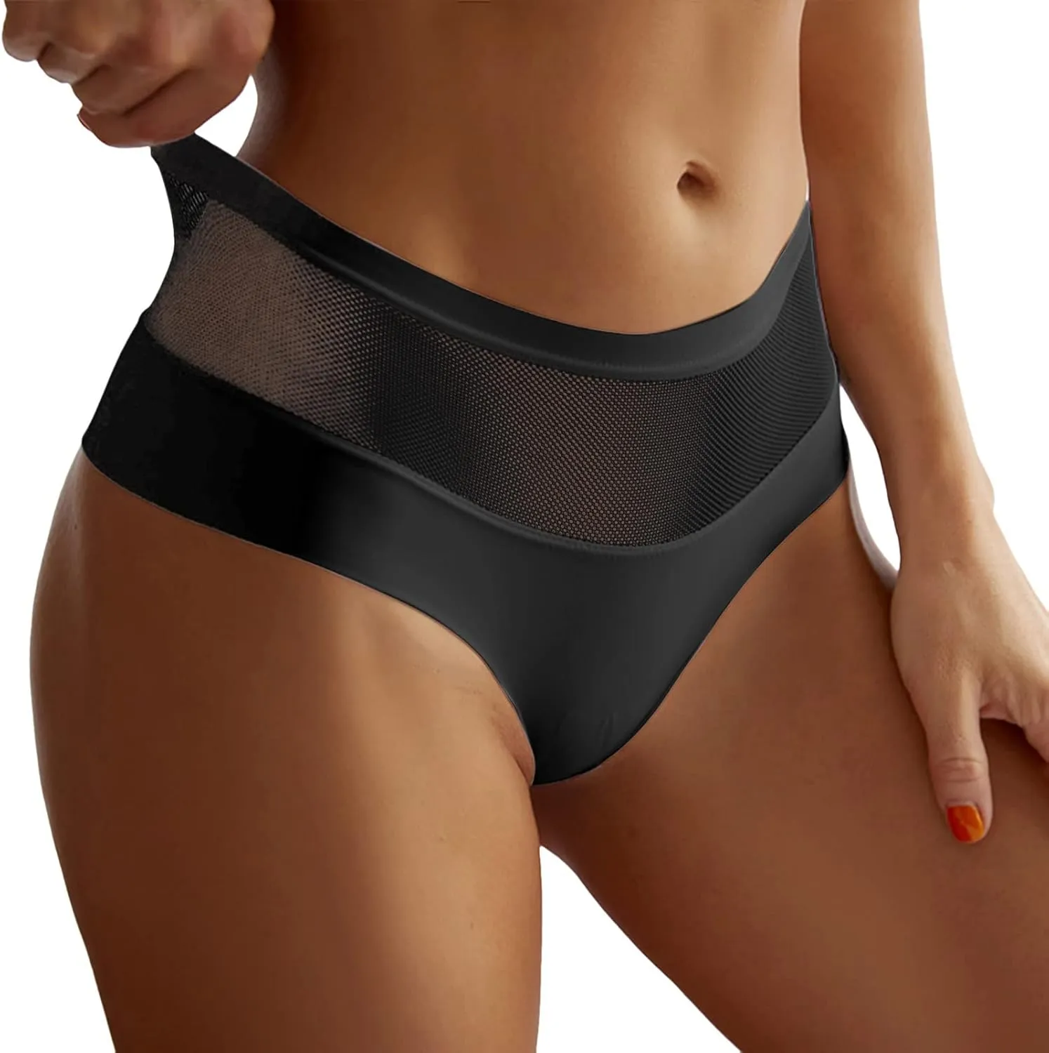 No Show High Waist Briefs for WomenHollow out Extreme Mesh Seamless PantiesComfort Flex Fit Regular Underwear