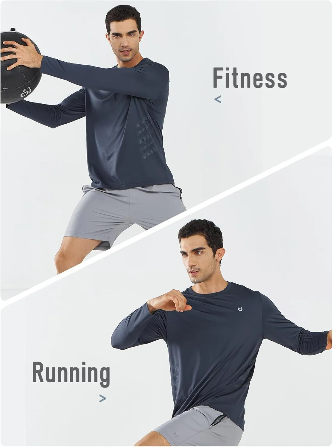 NORTHYARD Men’s Long Sleeve Quick Dry Shirts Workout Gym Athletic Running Sun Shirts Tops