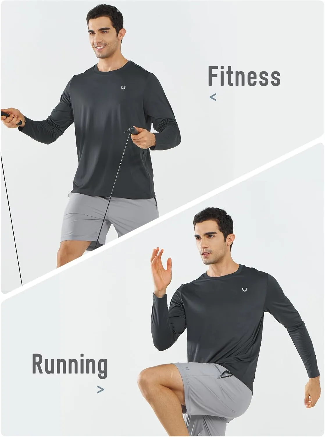 NORTHYARD Men’s Long Sleeve Quick Dry Shirts Workout Gym Athletic Running Sun Shirts Tops