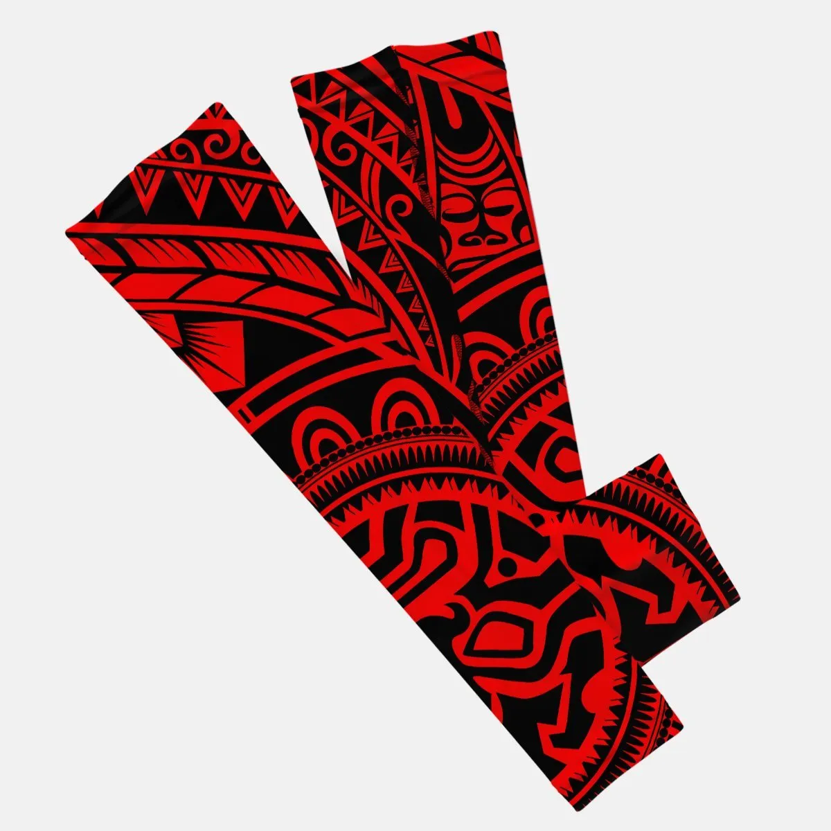 Oceanic Warrior Red Black Kids Arm Sleeve