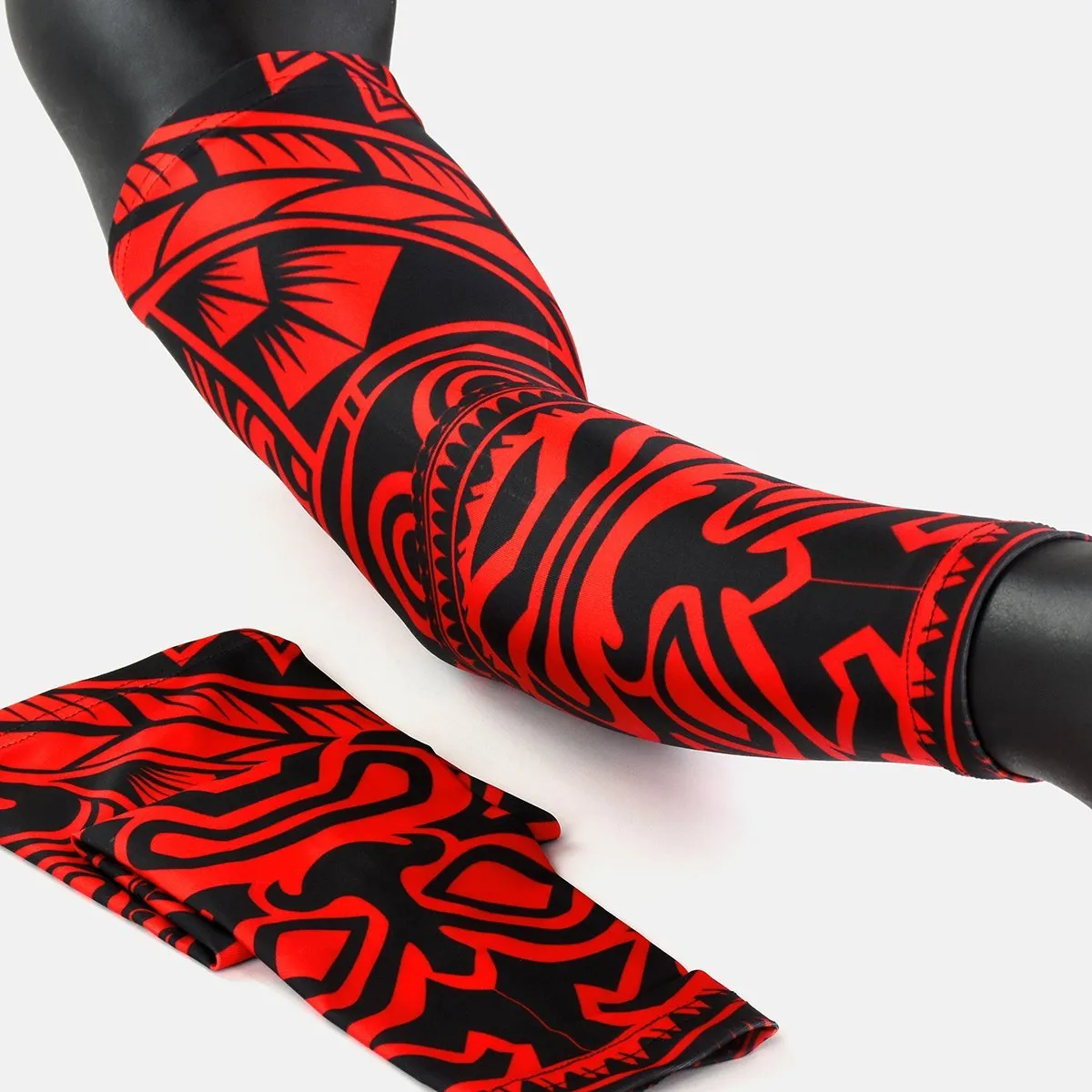 Oceanic Warrior Red Black Kids Arm Sleeve