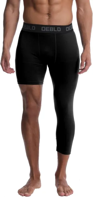 OEBLD Single Leg 3/4 Compression Tights, Unisex Sports Compression Pants, Basketball Leg Sleeves
