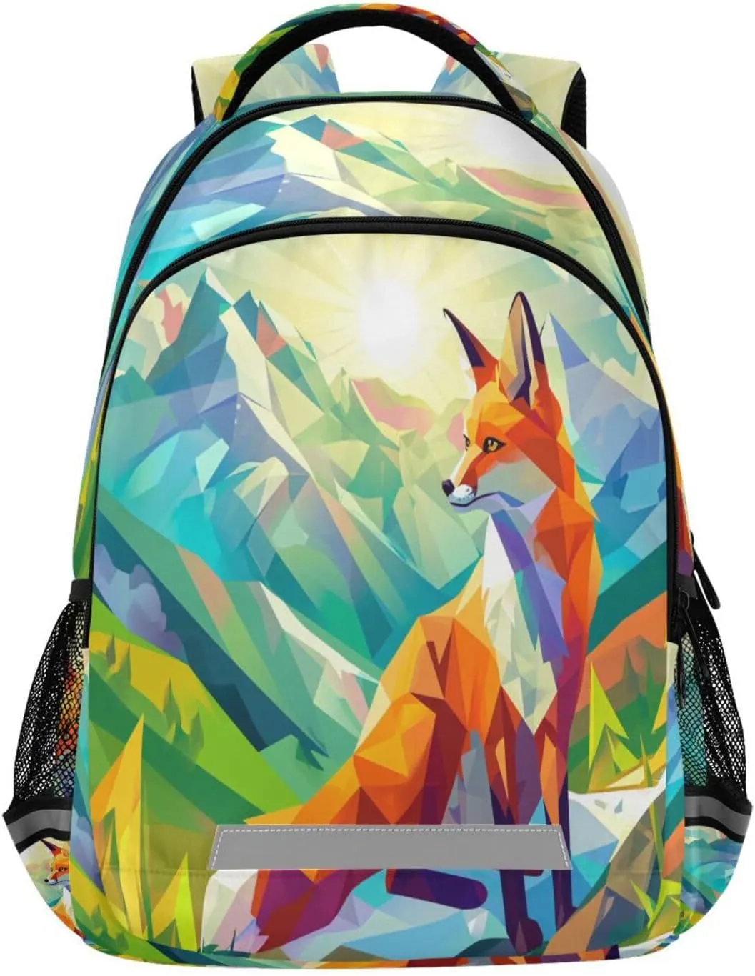 panksolu Abstract Fox Backpacks Lightweight Laptop Backpack School Book Bag Travel Hiking Daypack for boys girl Kids
