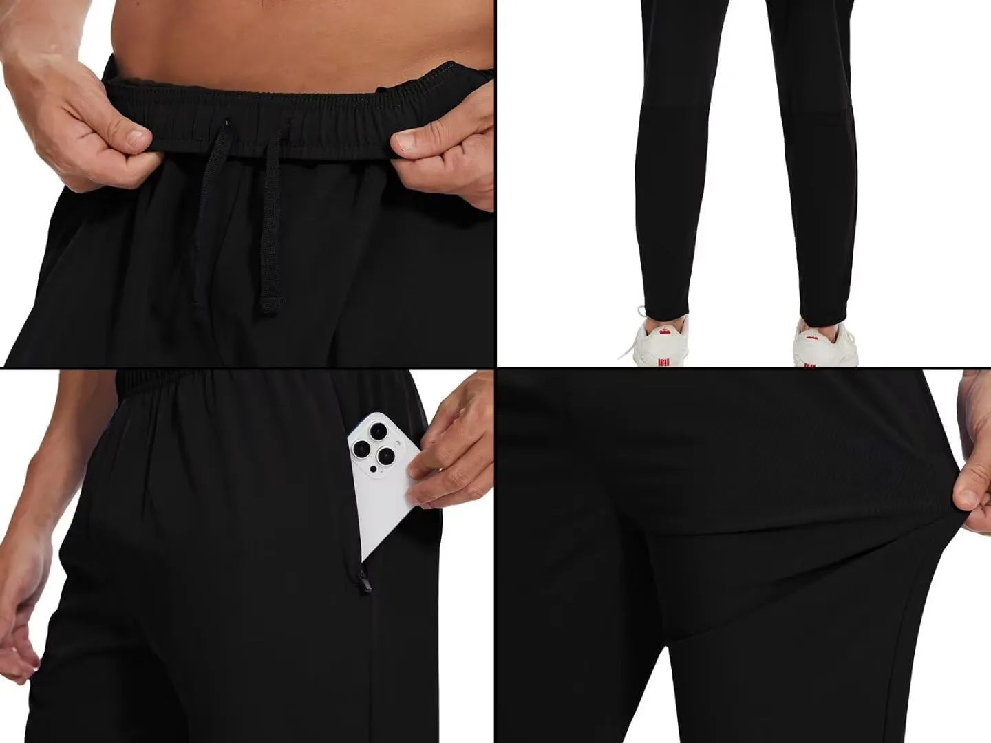 Pdbokew Men's Tapered Jogger Pants Lightweight Breathable Quick-Dry Pants