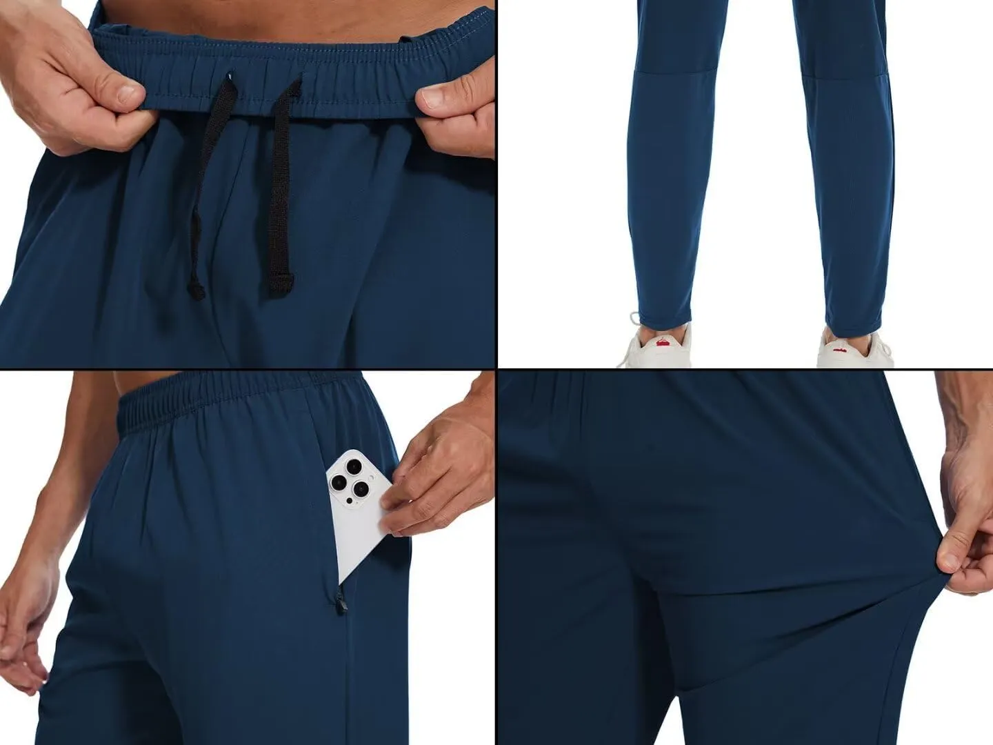 Pdbokew Men's Tapered Jogger Pants Lightweight Breathable Quick-Dry Pants