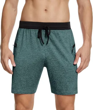 PEGENO Men's Quick Dry Training Workout Gym Shorts with Pockets