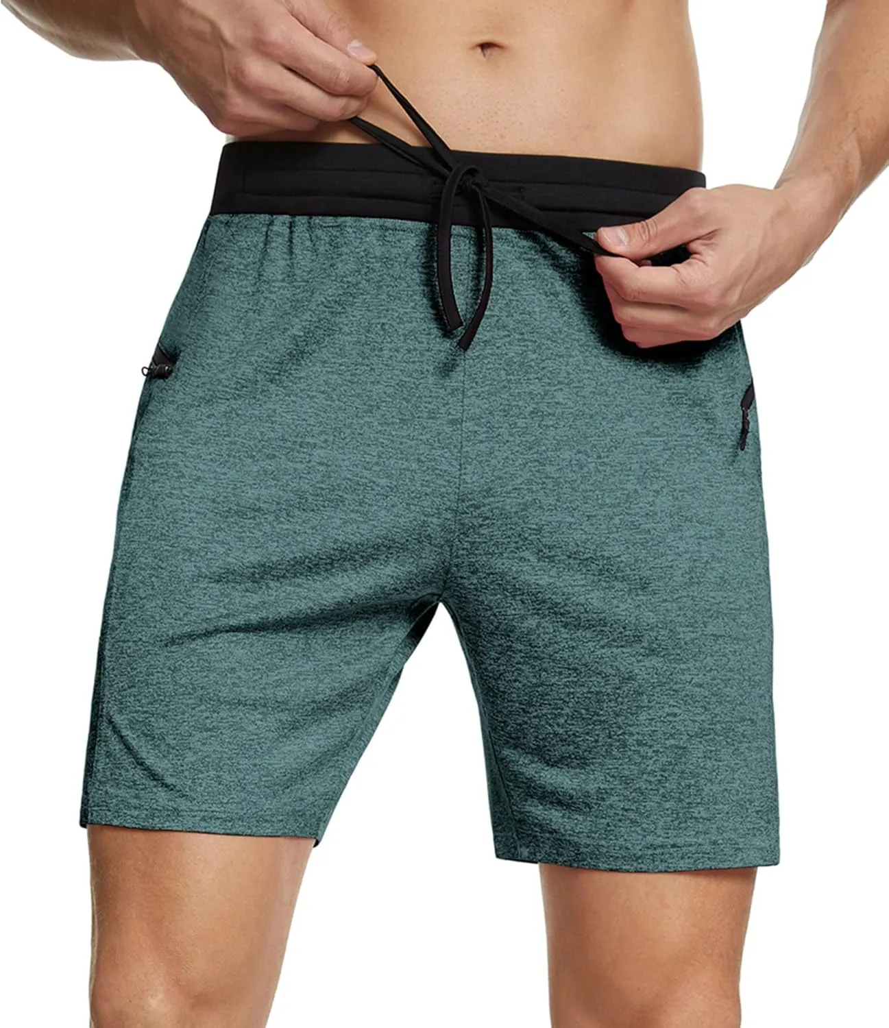 PEGENO Men's Quick Dry Training Workout Gym Shorts with Pockets