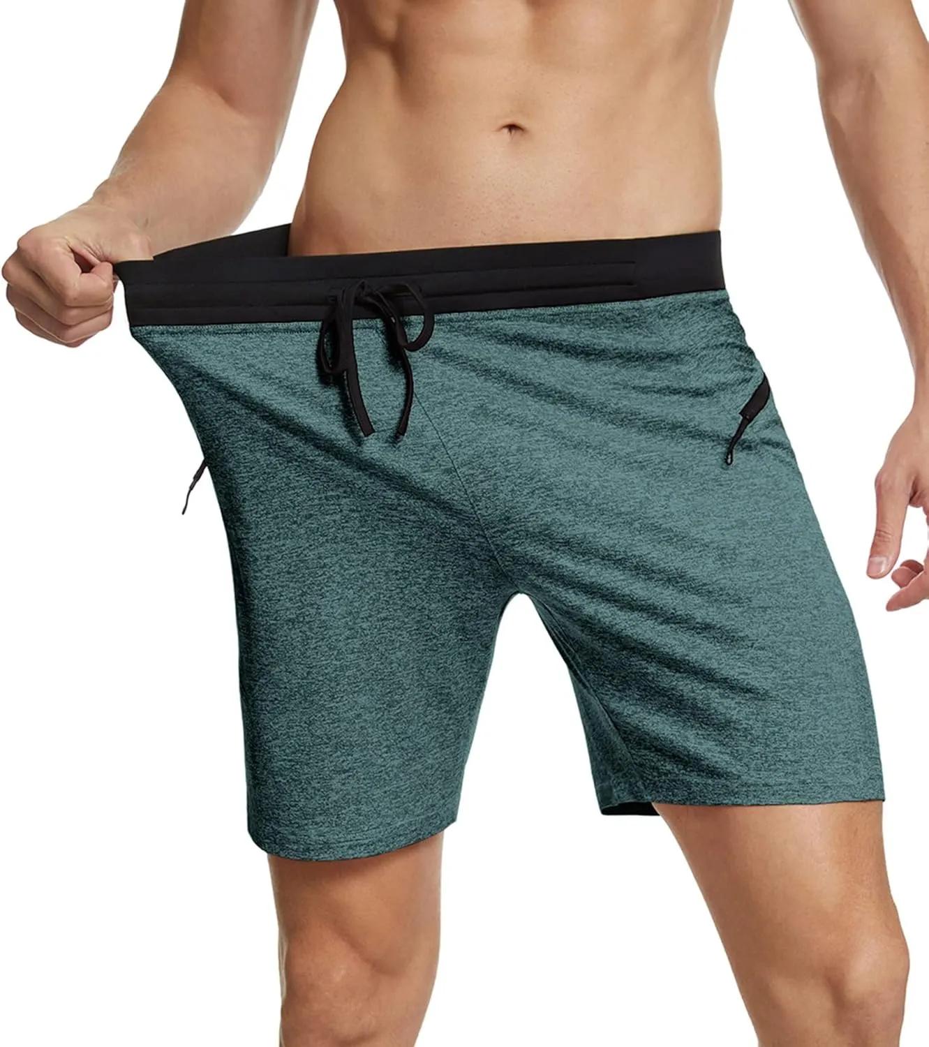 PEGENO Men's Quick Dry Training Workout Gym Shorts with Pockets